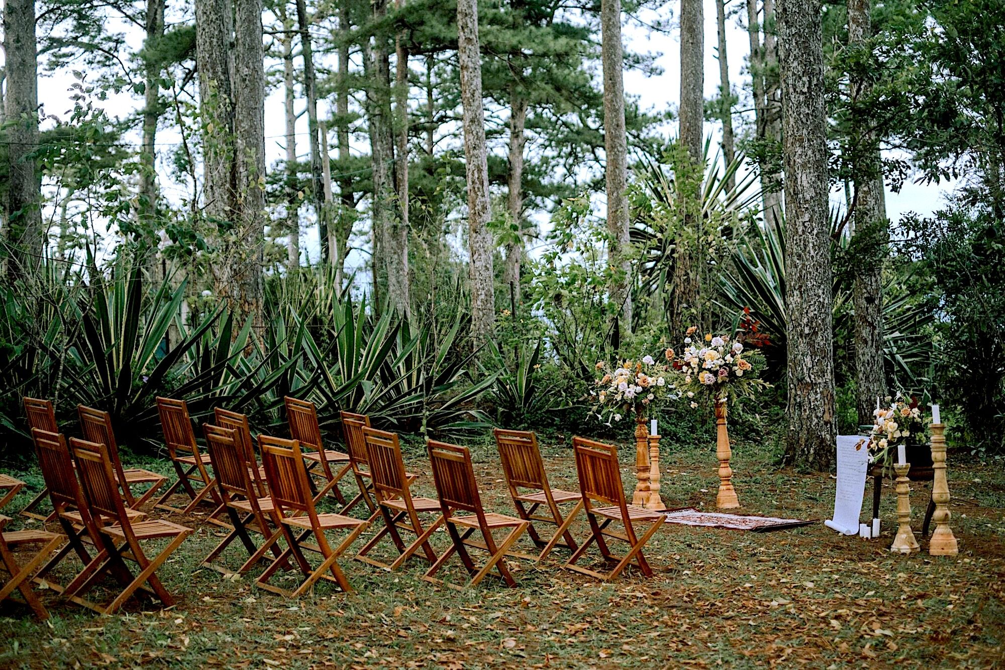 Không gian rừng thông tại Khoảnh khắc khách hàng khi tham gia Destination Wedding
